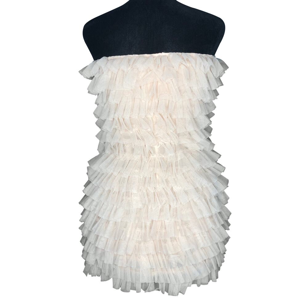 Haute Hippie Cream Tiered Ruffle Dress - Size Small - Picture 9 of 13